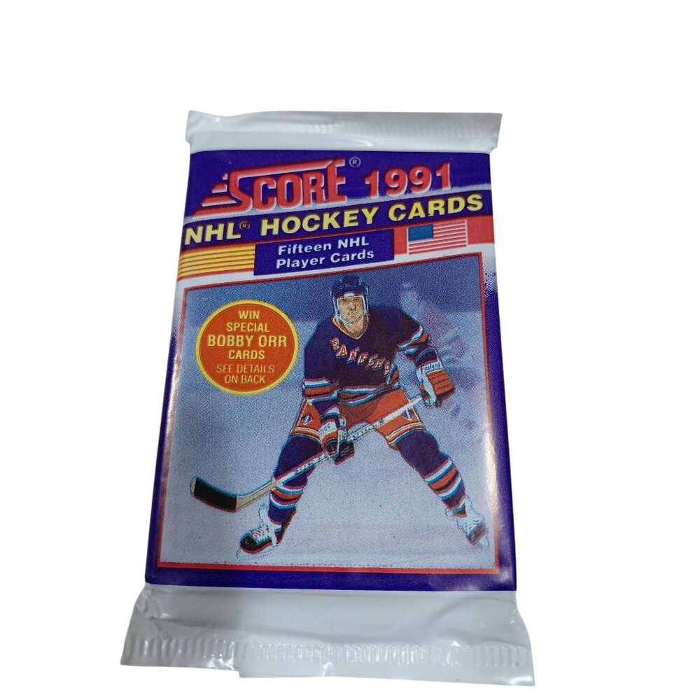 Vintage 1991 Score NHL Hockey Cards Pack With 15 Player Cards Sealed